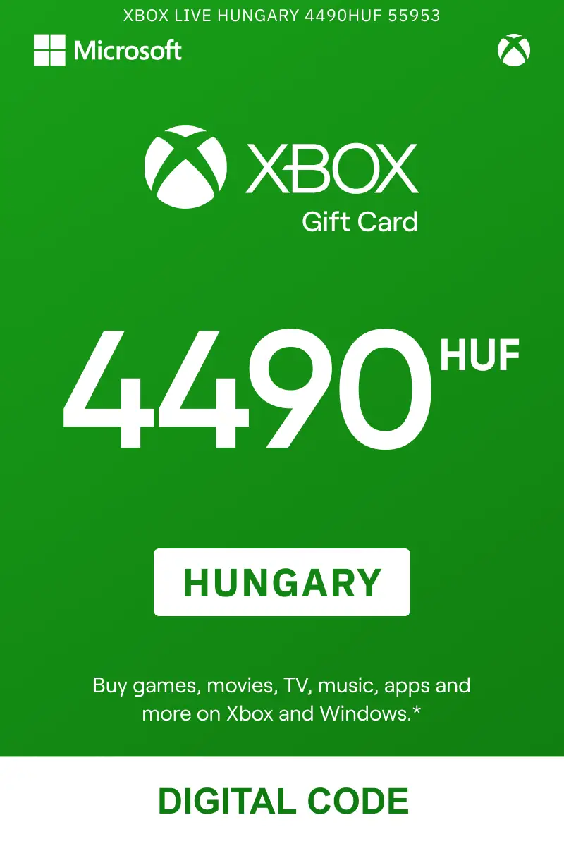 Xbox 4490 HUF Gift Card (Hungary) - Digital Key