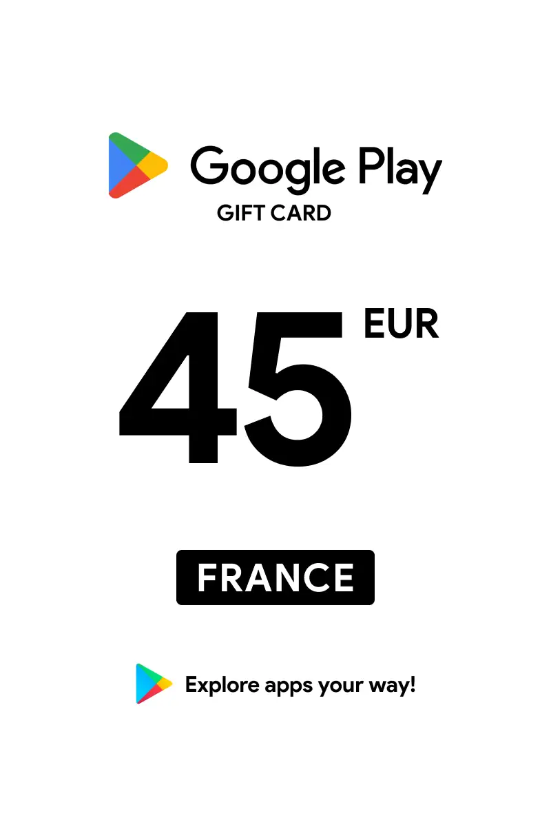 Google Play 45 EUR Gift Card (France) - Digital Key