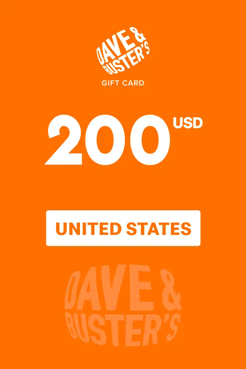 Dave and Buster's 200 USD Gift Card (United States) - Digital Key