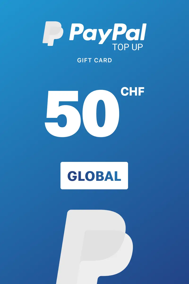 PayPal Instant Top Up 50 CHF Gift Card (Global) - Digital Key