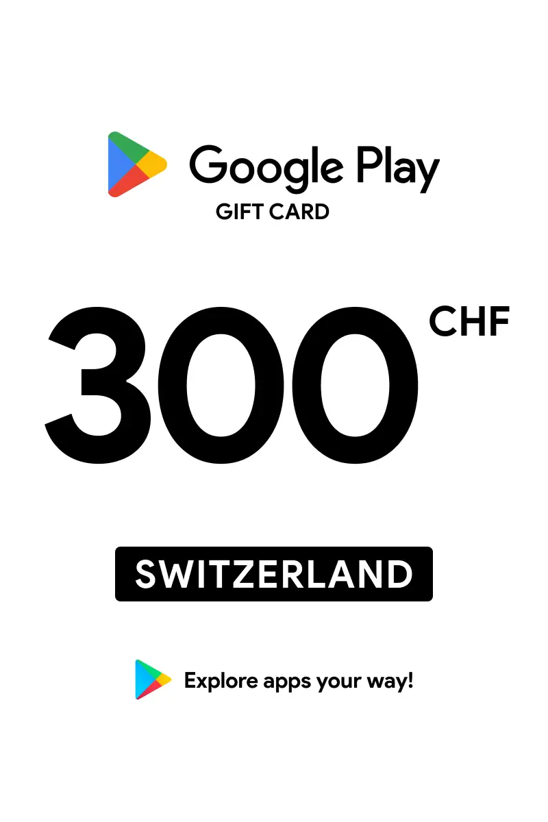 Google Play 300 CHF Gift Card (Switzerland) - Digital Key