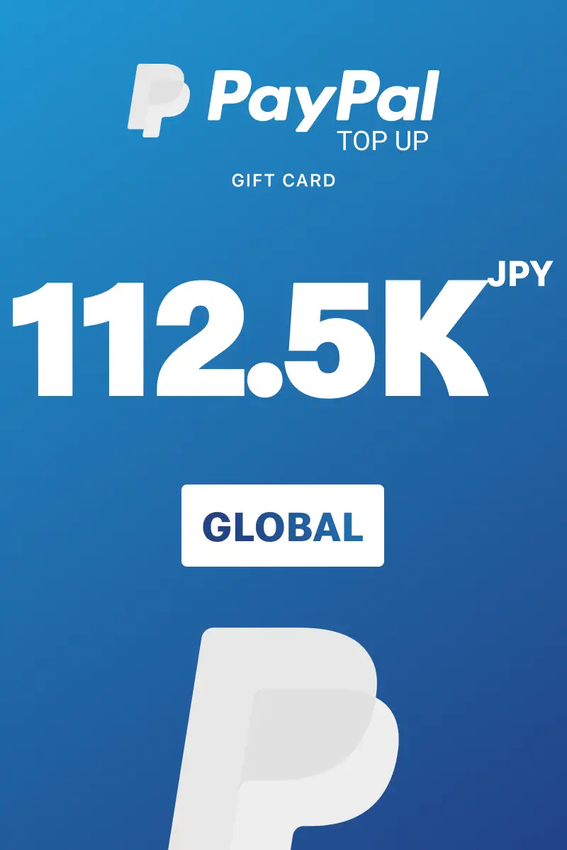 PayPal Instant Top Up 112500 JPY Gift Card (Global) - Digital Key