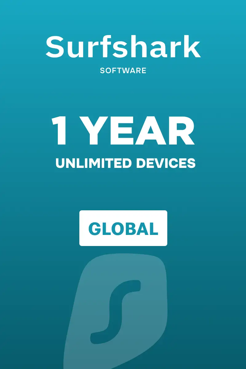 Surfshark VPN (Global) - Unlimited Devices 1 Year - Digital Key