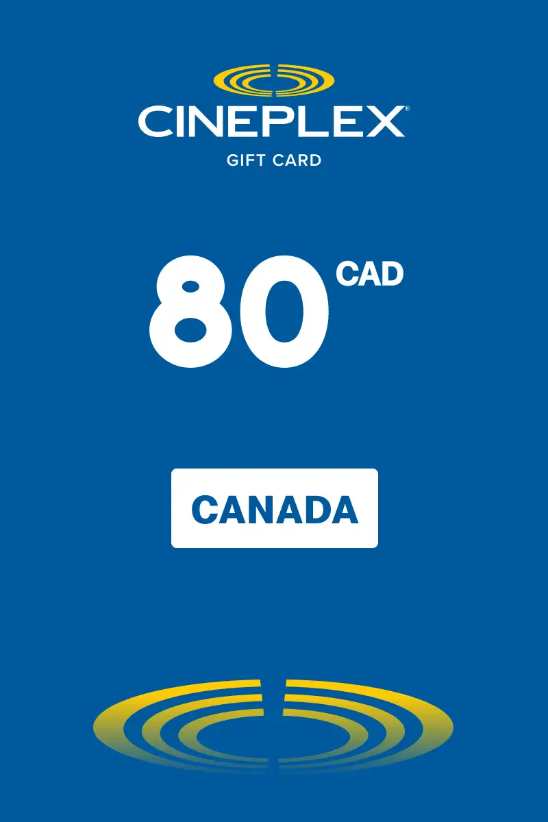 Cineplex 80 CAD Gift Card (Canada) - Digital Key