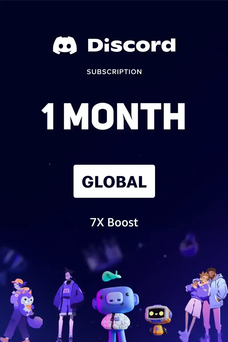 Discord Server - 7x Boost - 1 Month Subscription (Global) - Digital Key