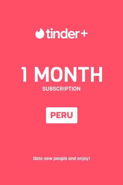 Tinder Plus - 1 Month Subscription (Peru) - Digital Key