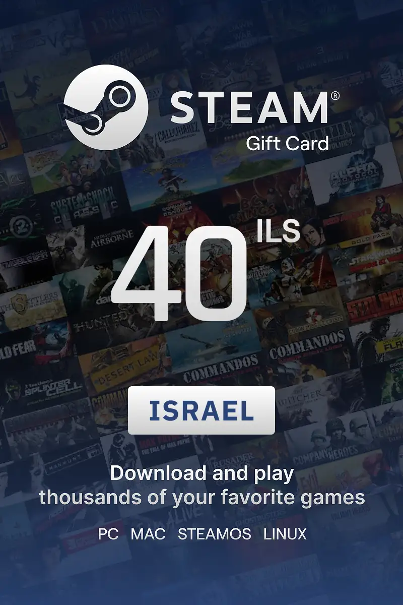 Steam Wallet 40 ILS Gift Card (Israel) - Digital Key
