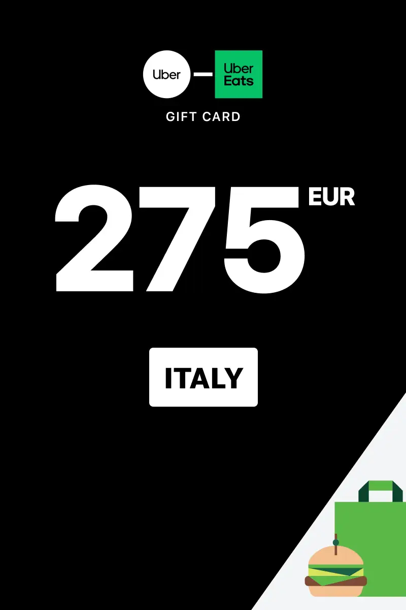 Uber Rides and Uber Eats 275 EUR Gift Card (Italy) - Digital Key