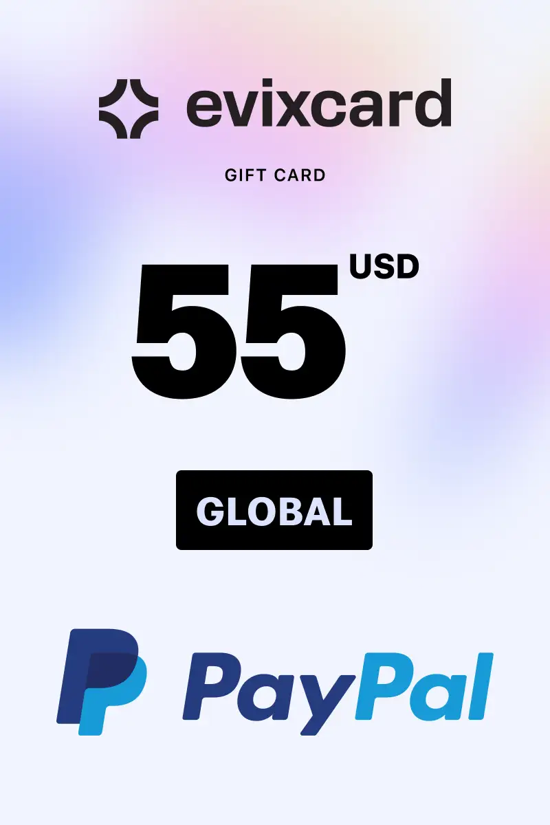 EvixCard PayPal 55 USD Gift Card (Global) - Digital Key
