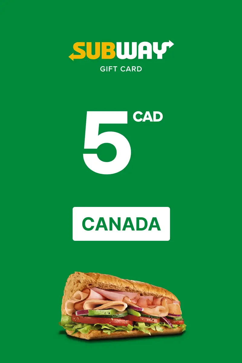 Subway 5 CAD Gift Card (Canada) - Digital Key