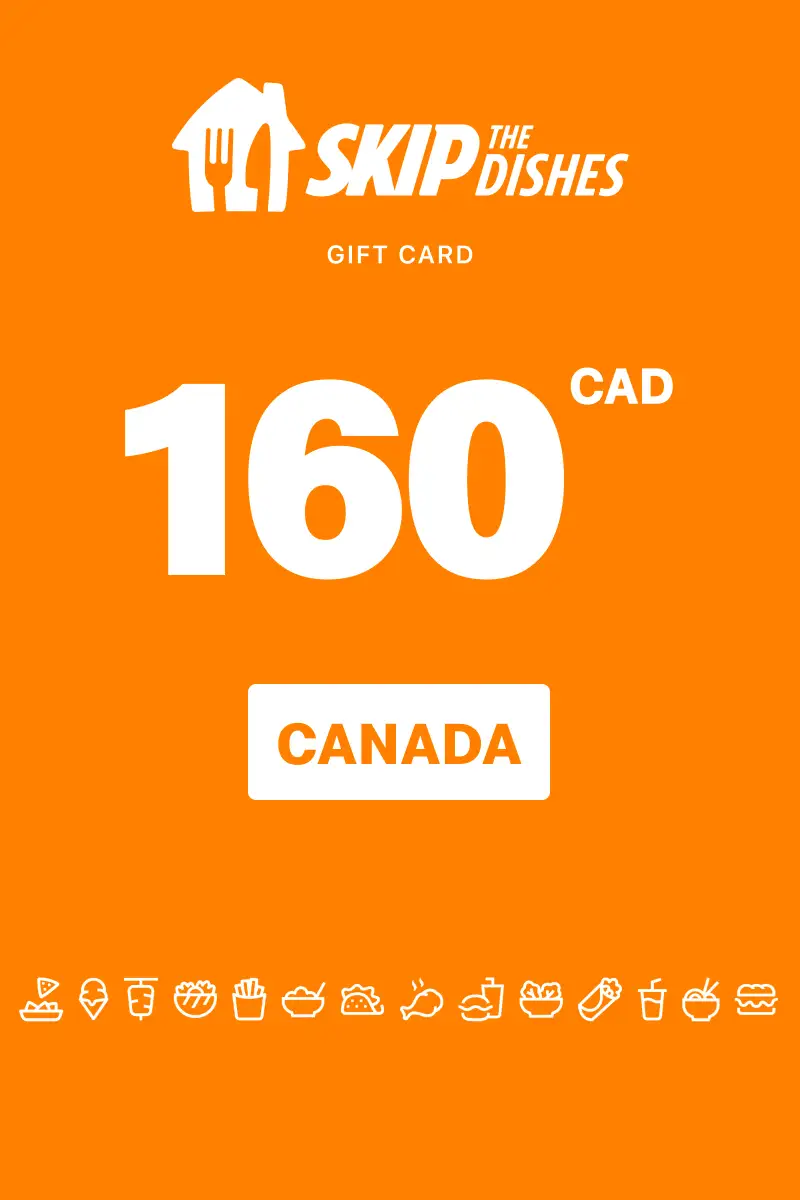 SkipTheDishes 160 CAD Gift Card (Canada) - Digital Key