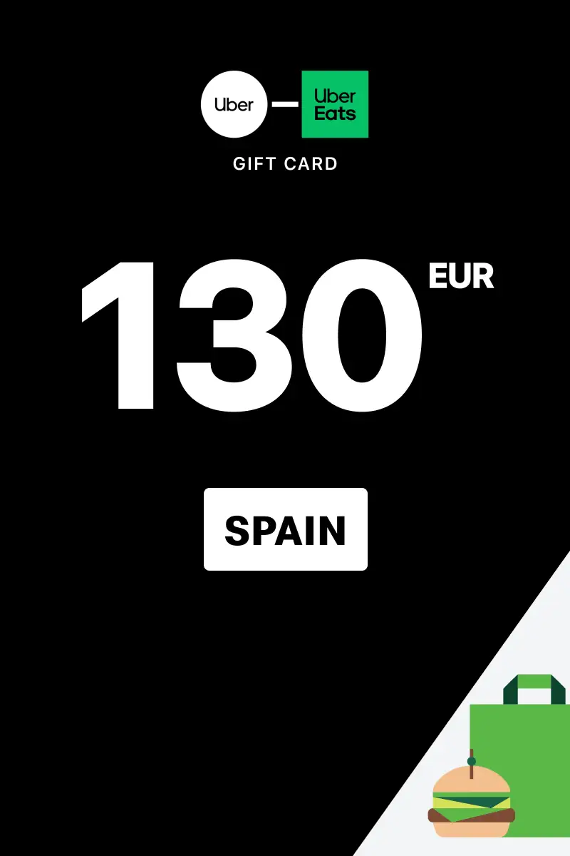 Uber Rides and Uber Eats 130 EUR Gift Card (Spain) - Digital Key