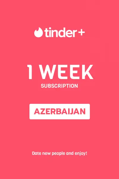 Tinder Plus - 1 Week Subscription (Azerbaijan) - Digital Key