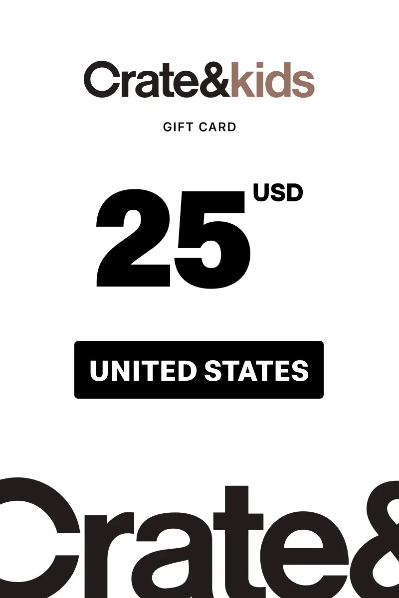 Crate and Kids 25 USD Gift Card (United States) - Digital Key