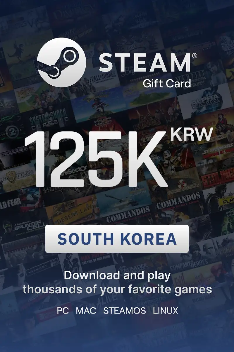 Steam Wallet 125000 KRW Gift Card (South Korea) - Digital Key