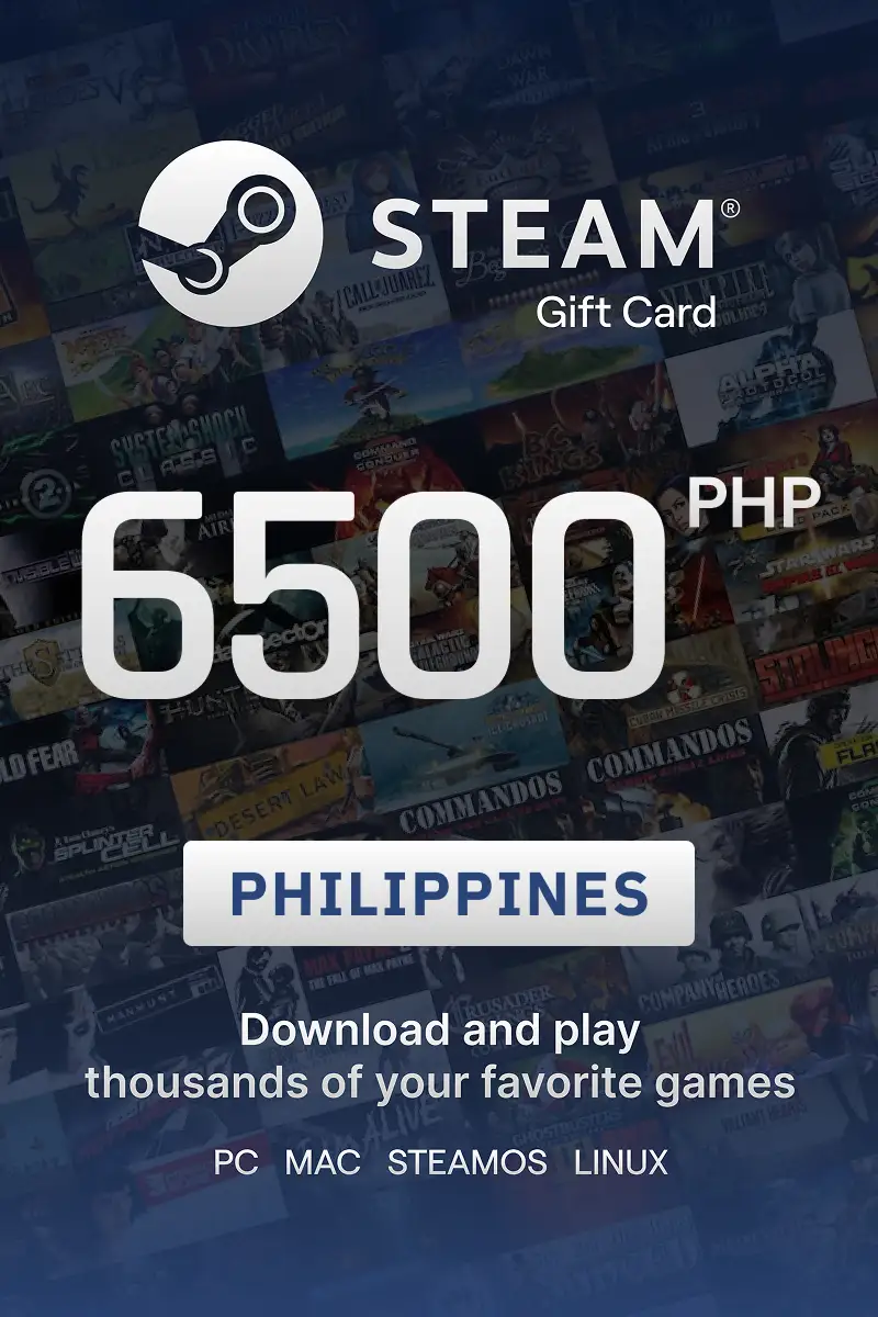 Steam Wallet 6500 PHP Gift Card (Philippines) - Digital Key
