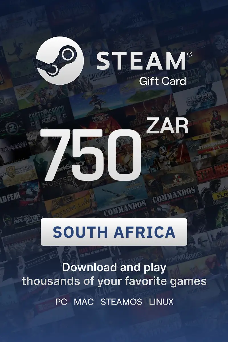 Steam Wallet 750 ZAR Gift Card (South Africa) - Digital Key