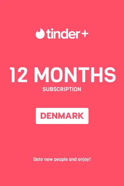 Tinder Plus - 12 Months Subscription (Denmark) - Digital Key