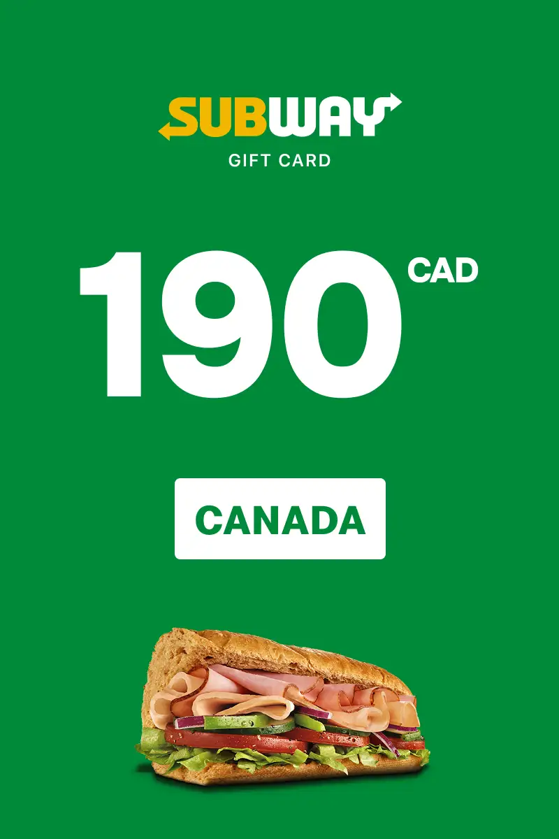 Subway 190 CAD Gift Card (Canada) - Digital Key