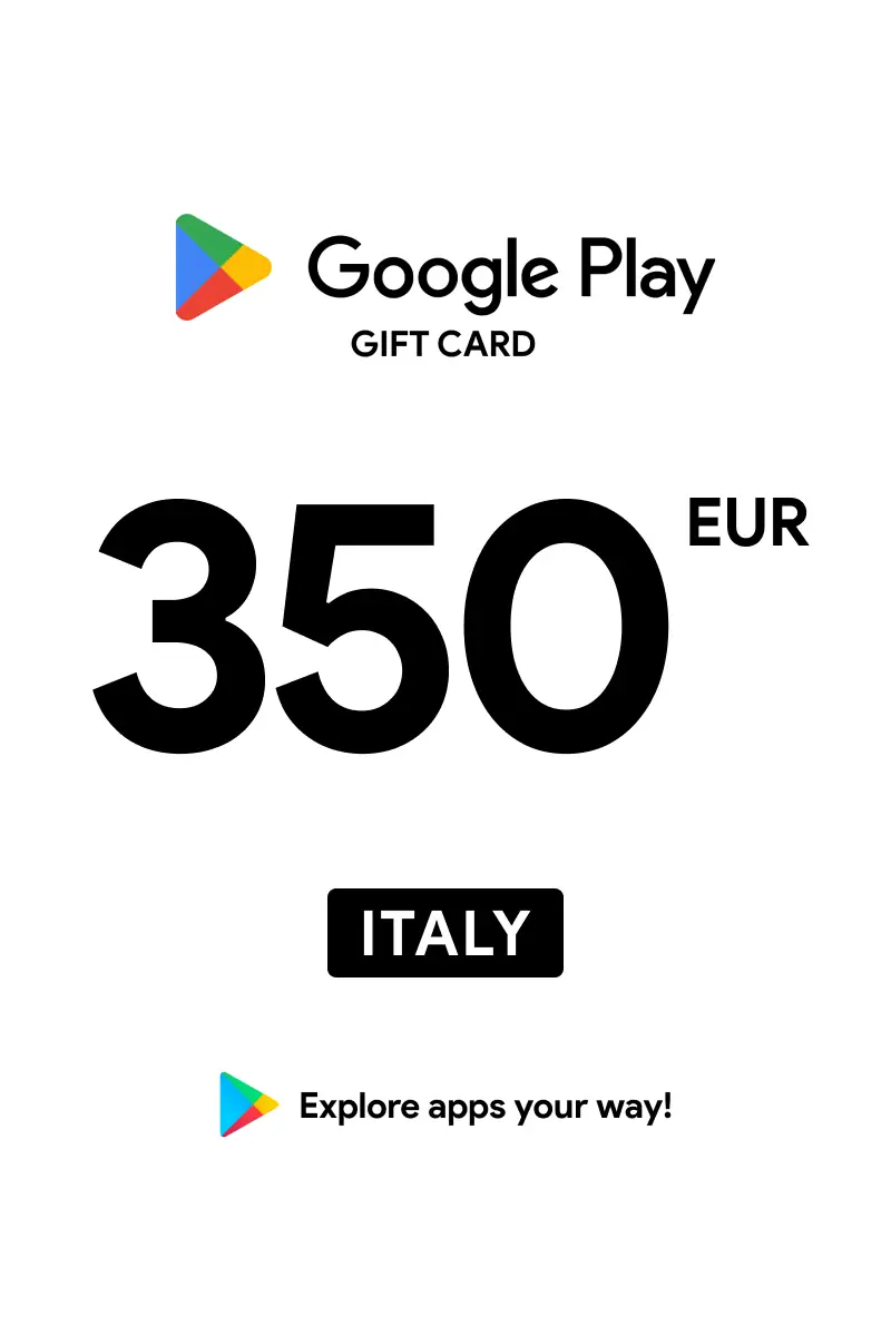 Google Play 350 EUR Gift Card (Italy) - Digital Key