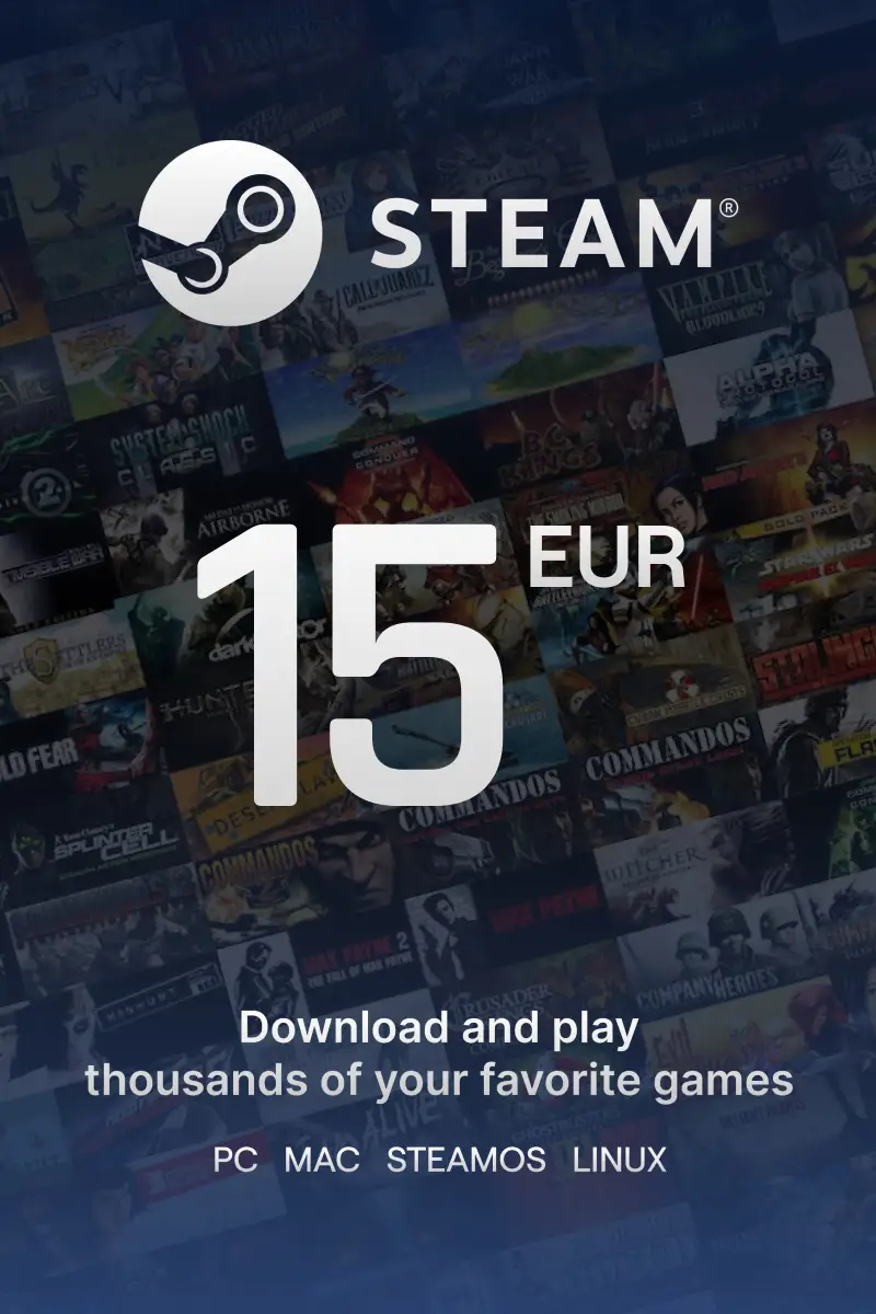 

Steam Wallet €15 Gift Card (EU) - Digital Code