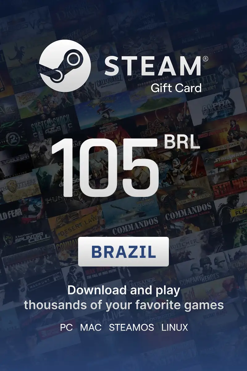 Steam Wallet 105 BRL Gift Card (Brazil) - Digital Key