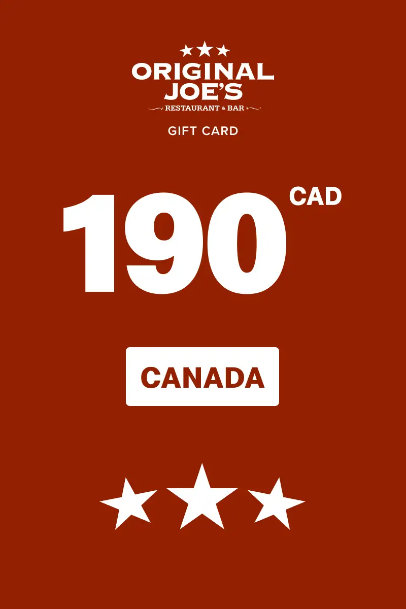 Original Joe's 190 CAD Gift Card (Canada) - Digital Key