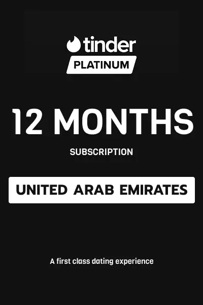 Tinder Platinum 12 Months Subscription (United Arab Emirates) - Digital Key