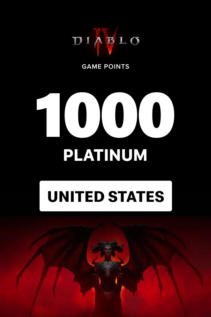 Diablo 4 - 1000 Platinum (United States) (Xbox One / Xbox Series X|S) - Xbox Live - Digital Key