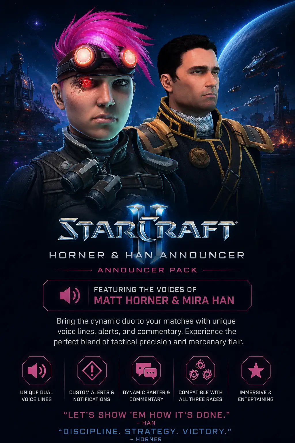 StarCraft II - Announcer Horner and Han DLC (Global) (PC / Mac) - Battle.net Gift