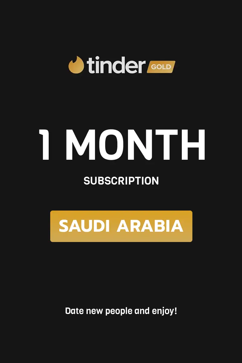 Tinder Gold 1 Month Subscription (Saudi Arabia) - Digital Key