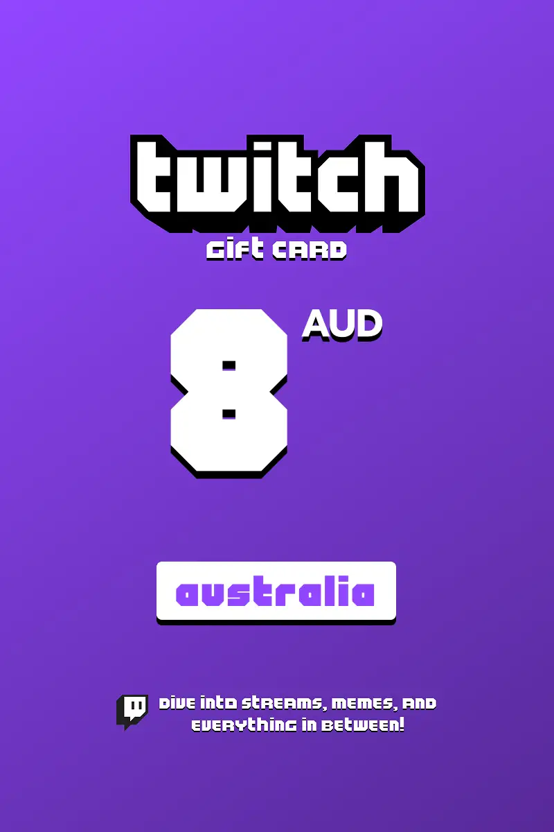 Twitch 8 AUD Gift Card (Australia) - Digital Key