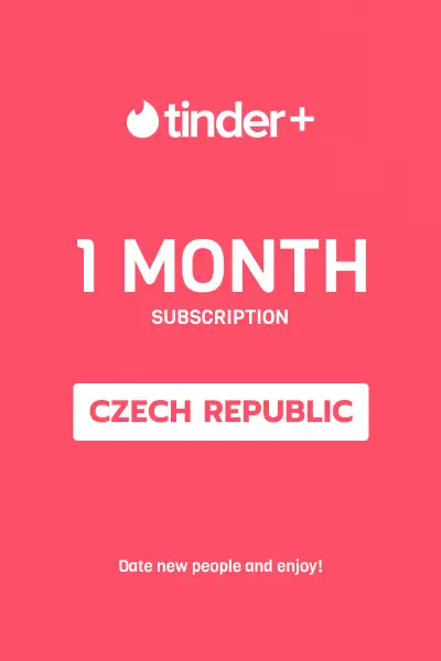 Tinder Plus - 1 Month Subscription (Czech Republic) - Digital Key