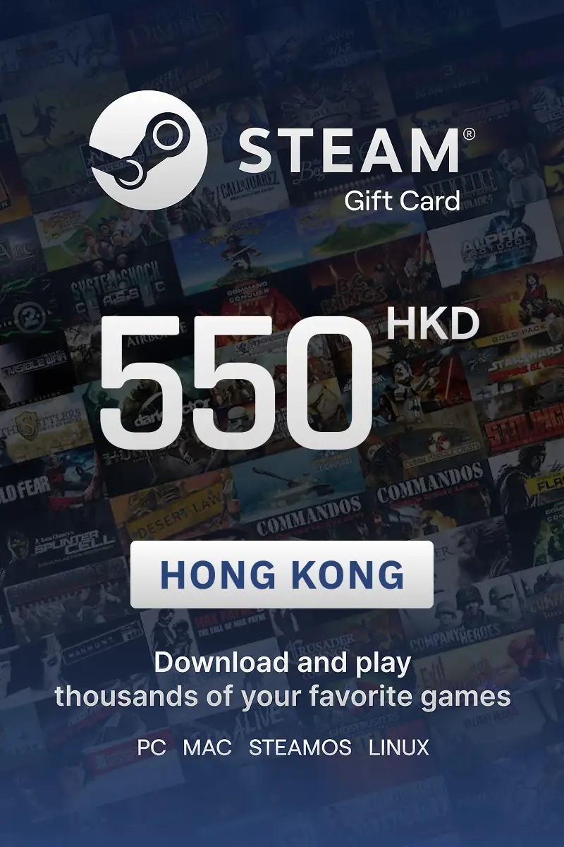 Steam Wallet 550 HKD Gift Card (Hong Kong) - Digital Key
