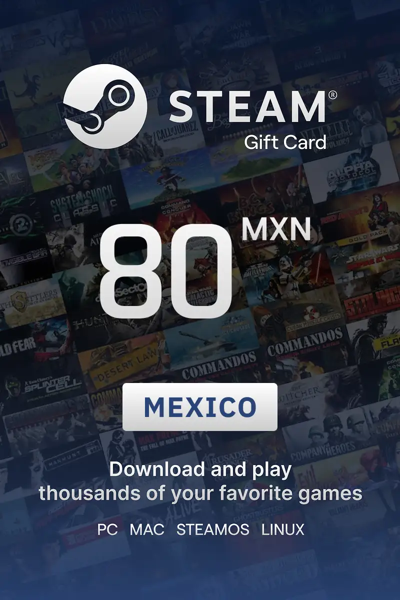 Steam Wallet 80 MXN Gift Card (Mexico) - Digital Key