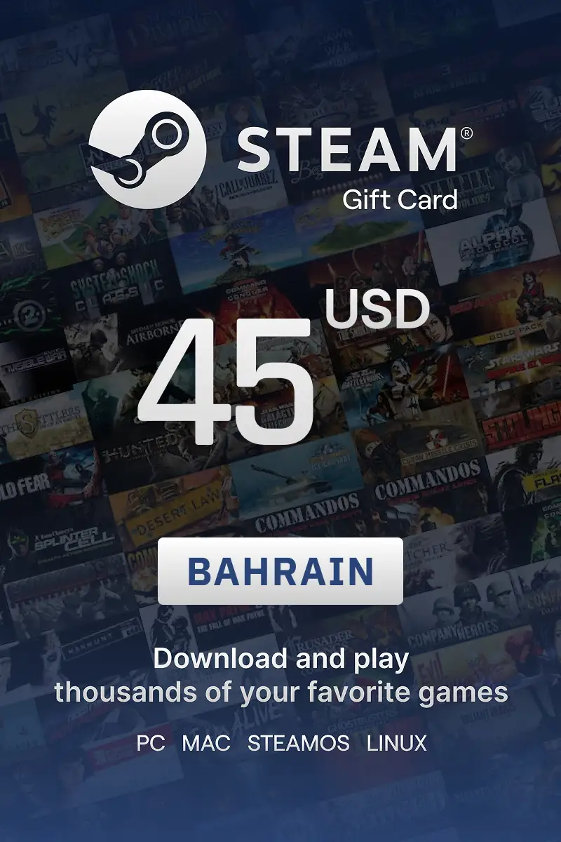 Steam Wallet 45 USD Gift Card (Bahrain) - Digital Key