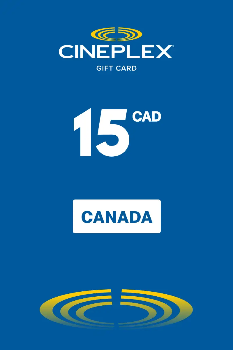 Cineplex 15 CAD Gift Card (Canada) - Digital Key
