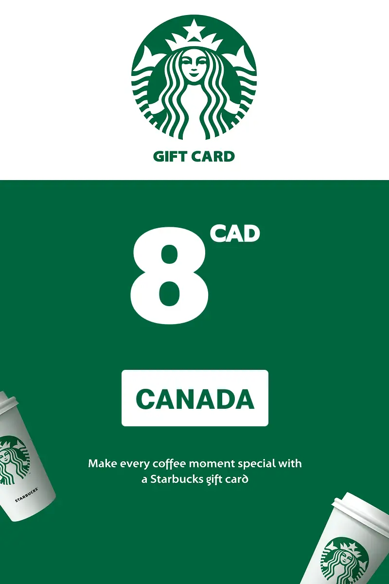 Starbucks 8 CAD Gift Card (Canada) - Digital Key