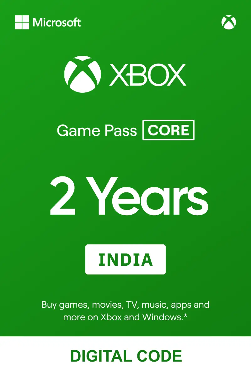 Buy xbox game pass core 2 years india xbox live digital key