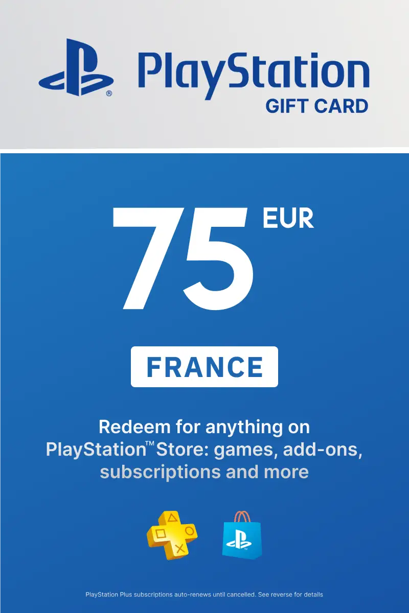 PlayStation Store 75 EUR Gift Card (France) - Digital Key