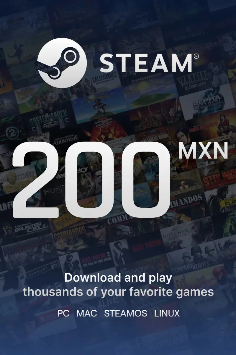 

Steam Wallet $200 MXN Gift Card (MX) - Digital Code