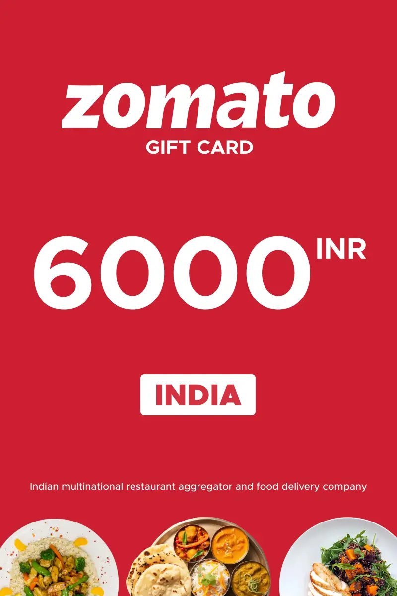 Zomato 6000 INR Gift Card (India) - Digital Key