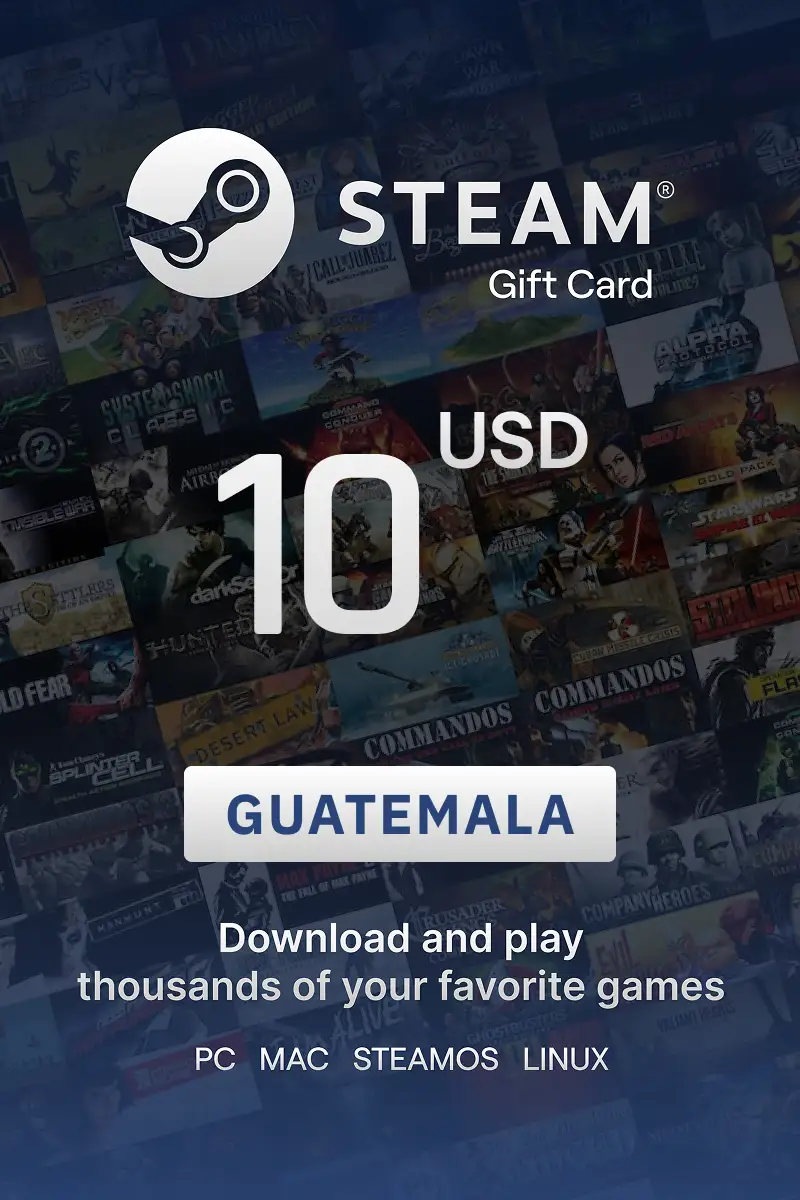 Steam Wallet 10 USD Gift Card (Guatemala) - Digital Key