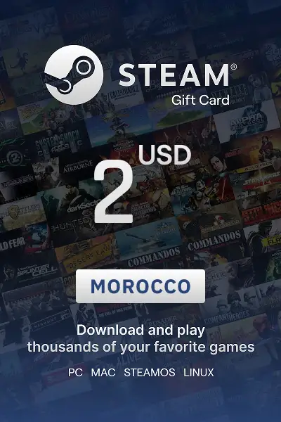 Steam Wallet 2 USD Gift card (Morocco) - Digital Key