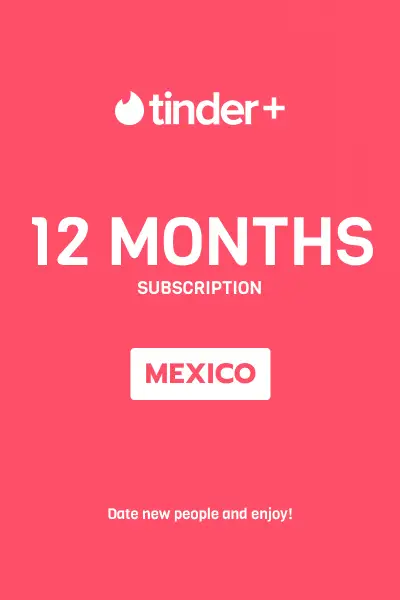 Tinder Plus - 12 Months Subscription (Mexico) - Digital Key