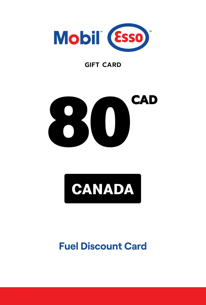 Esso and Mobil Fuel Discount Card 80 CAD Gift Card (Canada) - Digital Key