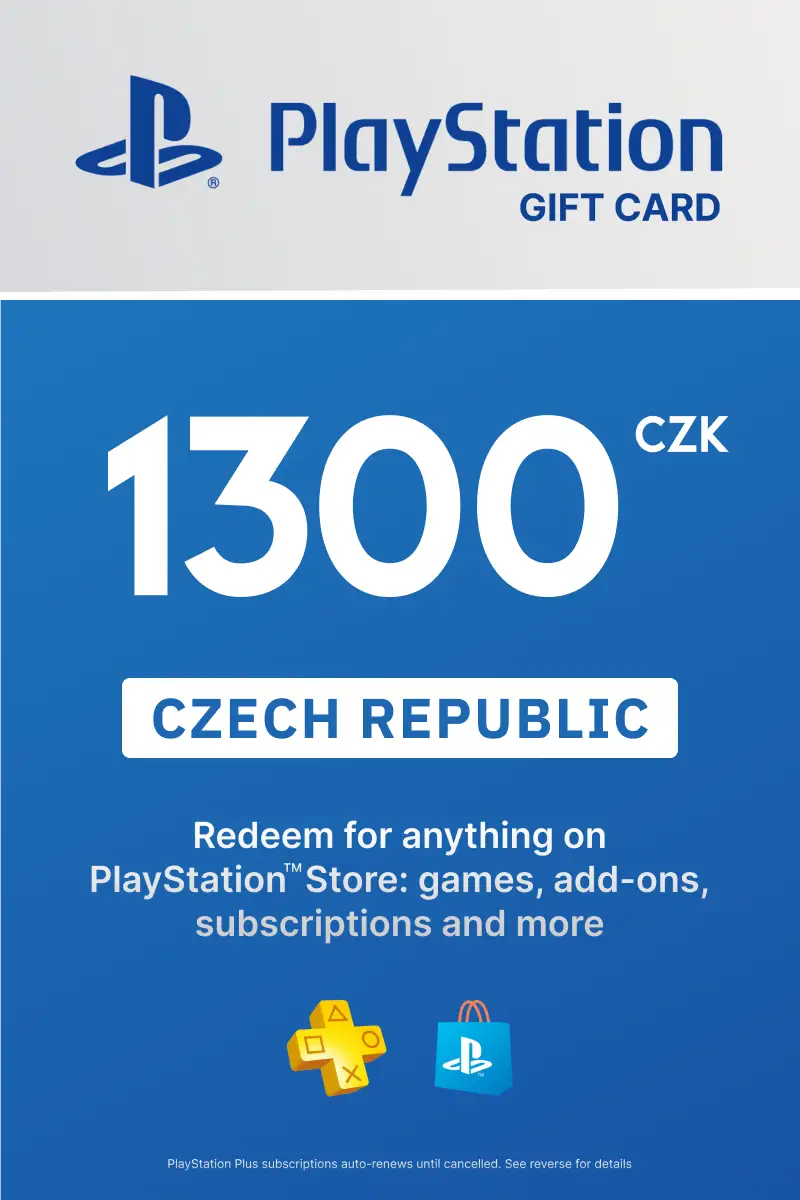 PlayStation Store 1300 CZK Gift Card (Czech Republic) - Digital Key