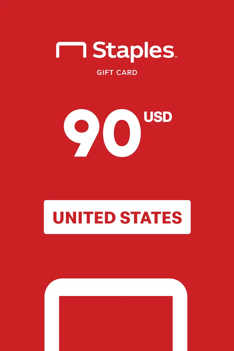 Staples 90 USD Gift Card (United States) - Digital Key