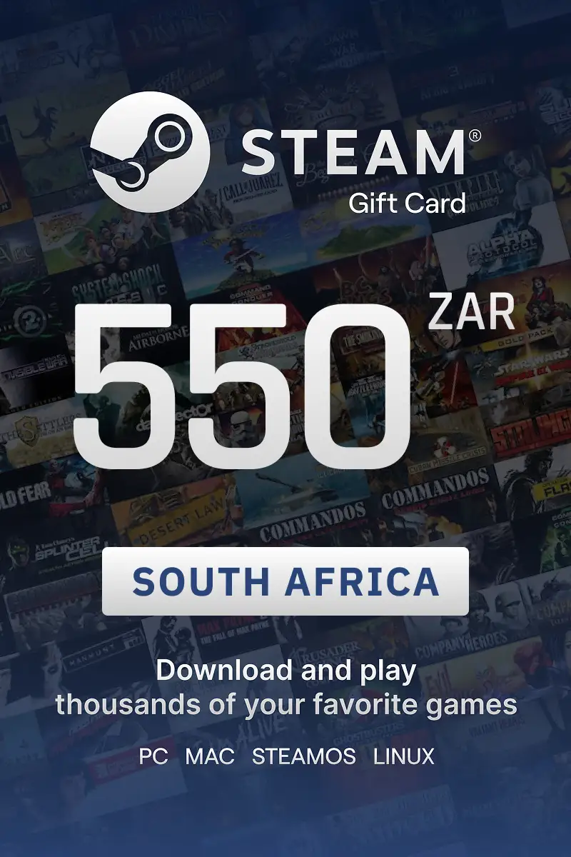 Steam Wallet 550 ZAR Gift Card (South Africa) - Digital Key