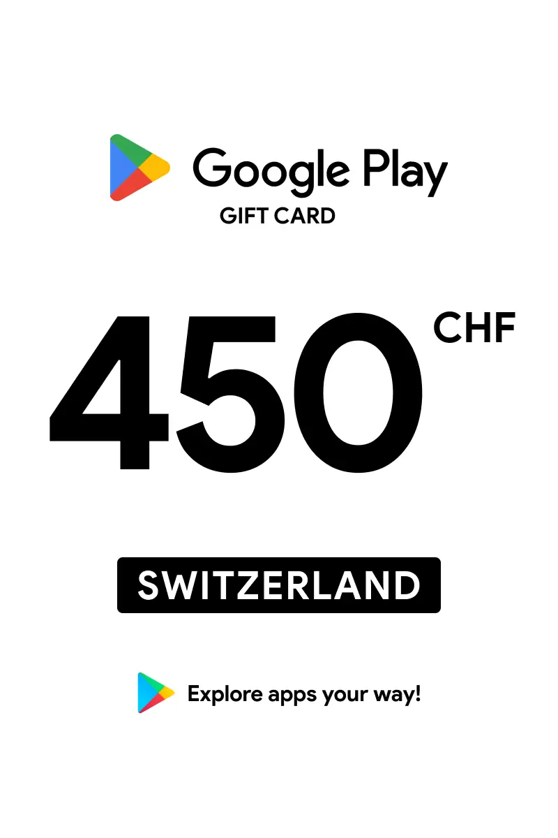 Google Play 450 CHF Gift Card (Switzerland) - Digital Key